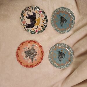 Set of 4 Anthropologie Woodland Wreath Trinket Dishes